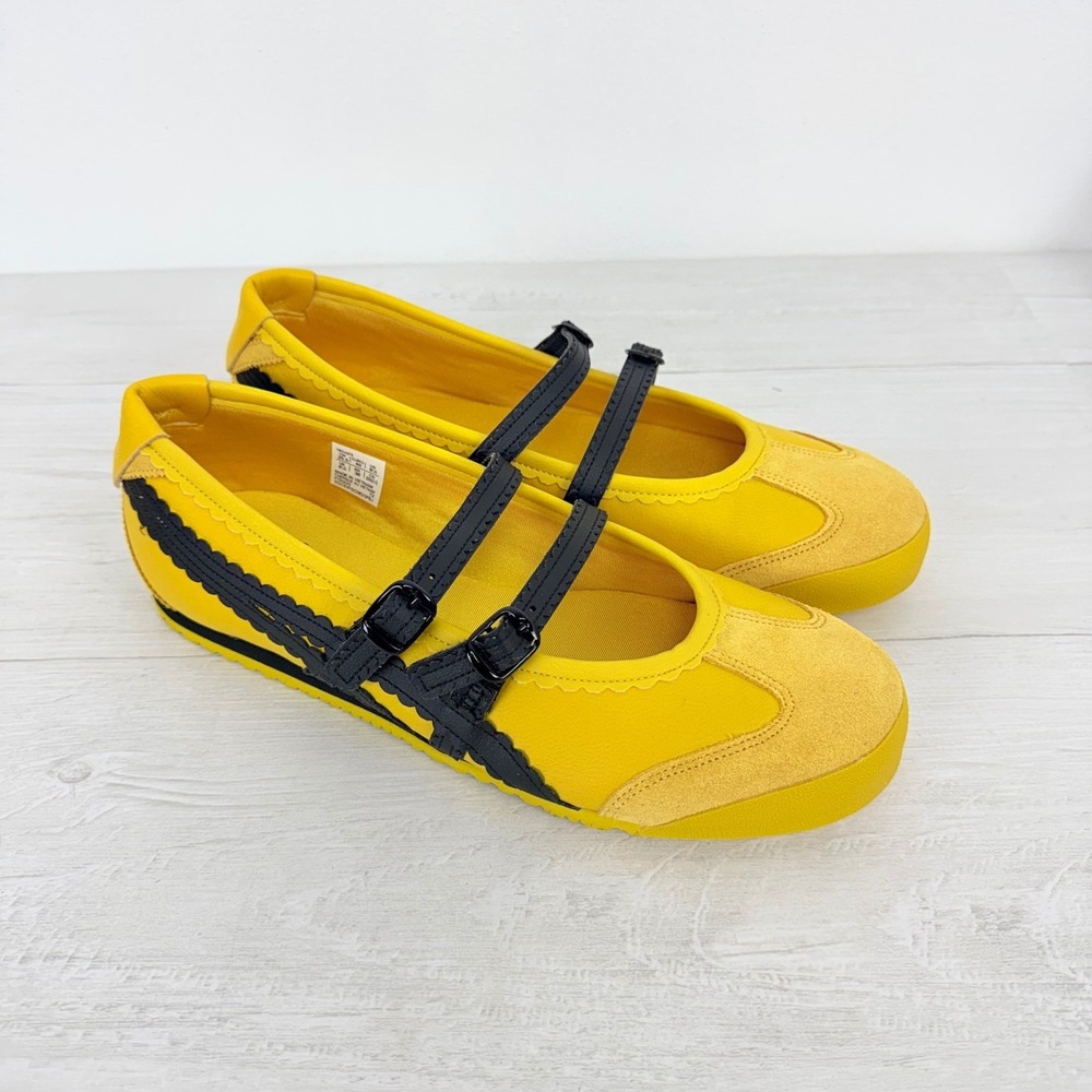Onitsuka Tiger Mexico 66 TGRS Mary Jane Sneakers Women‎ 8.5 Yellow Black NEW